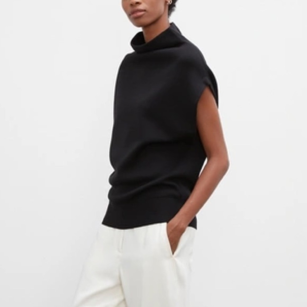 Club Monaco Abby Sweater Wool Mock Neck Black